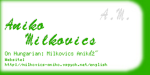 aniko milkovics business card